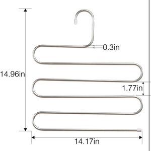 8-Pack Silver Stainless Steel S-Hangers Space-Saving,Closet Organizer